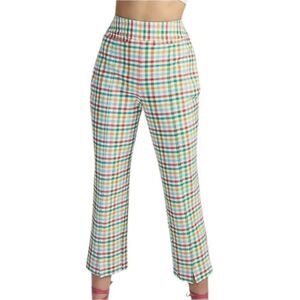 Maeve Anthropologie Pants Womens 2 Plaid High Rise Cropped Side Zip Stretch